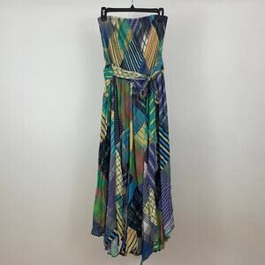 Free People Samara Smocked Maxi Dress - Light Combo - Size Small